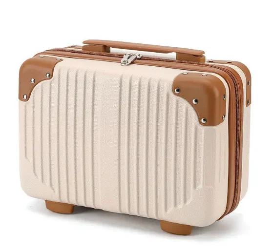 cream Hand-held makeup case 14 inch small suitcase Vintage gift box gift box travel case wholesale