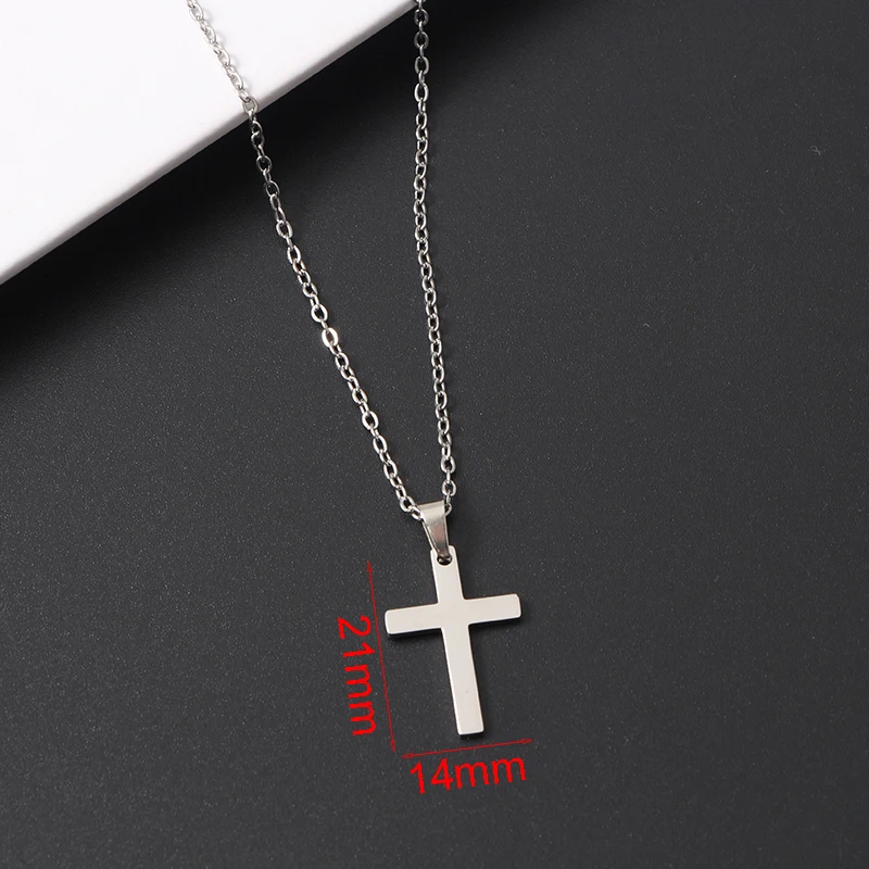 New Factory Fashion Gold Plated Stainless Steel Jewelry Men Women Cross Pendant Necklace