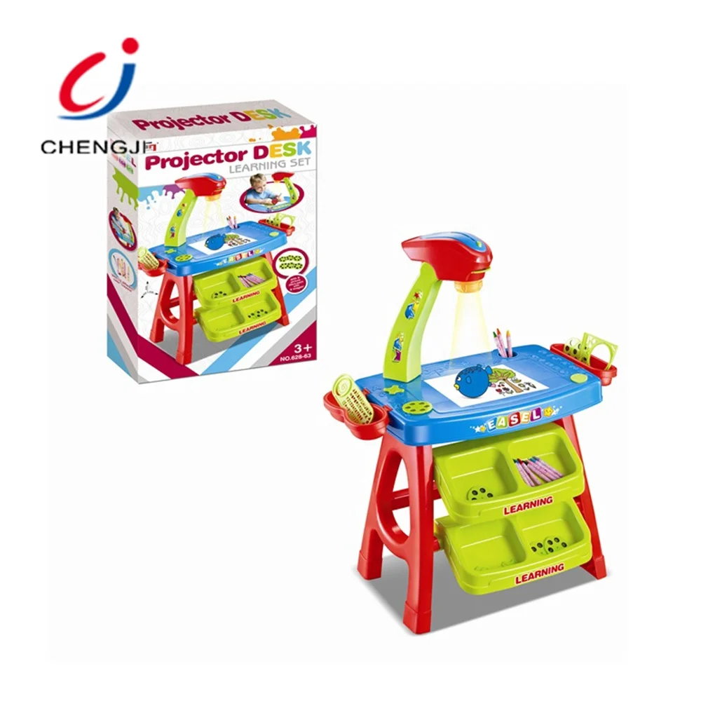 Education art painting doodle table toy children led projection learning drawing board