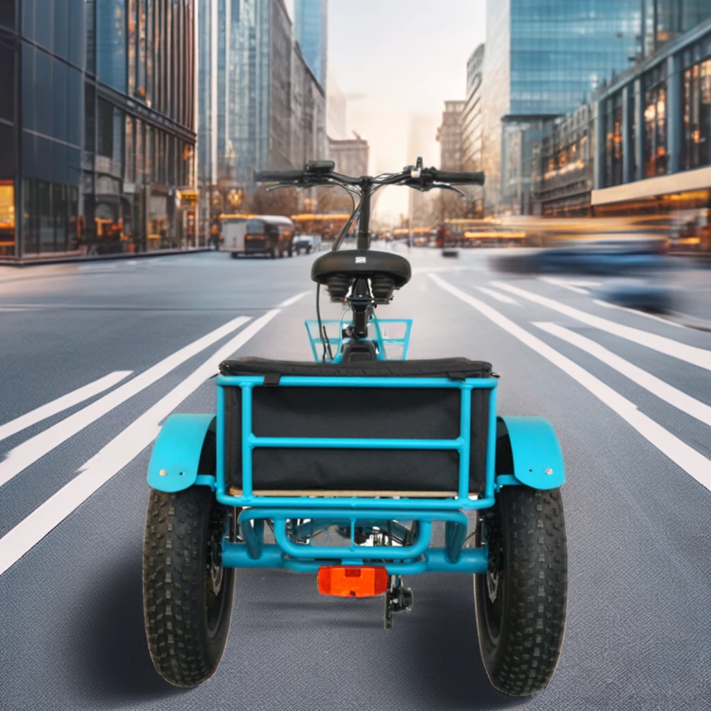 EZREAL 16-Inch Folding Electric Cargo E-Bike 750W 48V 14Ah Lithium Battery New Design Aluminum 3-Wheel Trike for Adults