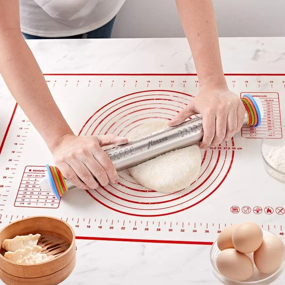 popular  LFGB approved extra large 40*60cm anti-slip easy clean silicone baking  dough griddle pastry mat