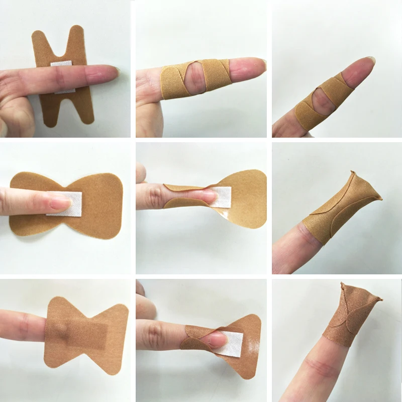 Banghaoning Factory Direct Butterfly Shape Fingertip Bandage Mixed Elastic Fabric Adhesive Bandage Adhesive Wound Plaster