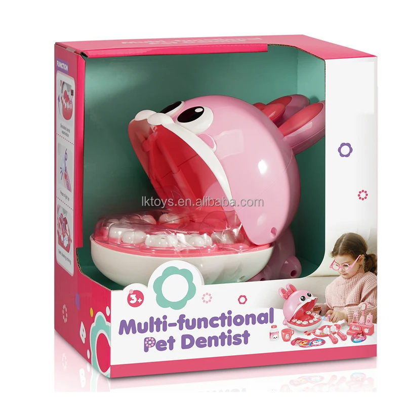 Lucky Toys Dentist Toy Pretend Play Hospital Set Doctor Role Play  Animal Rabbit Dentist Doctor Set Toys Teeth Cleaning Training