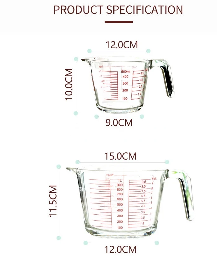 High Borosilicate Glass Measuring Cup Glass Measuring Jug