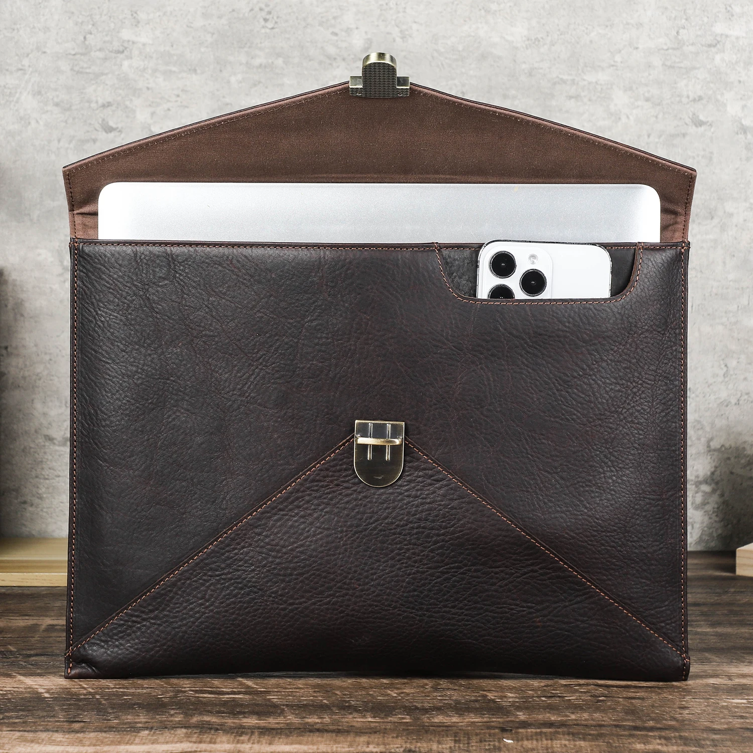 14 In Mac Laptop Case Envelop-shape Leather Laptop Protective Cover Custom Laptop Sleeve For Mac book Air 13.6 Pro M2 M3 CF3054