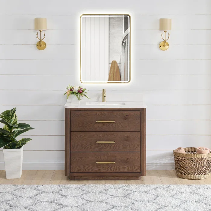 Vietnam Factory Homedee Vietnam North America & canada hot sale  solid wood cabinet bathroom vanity