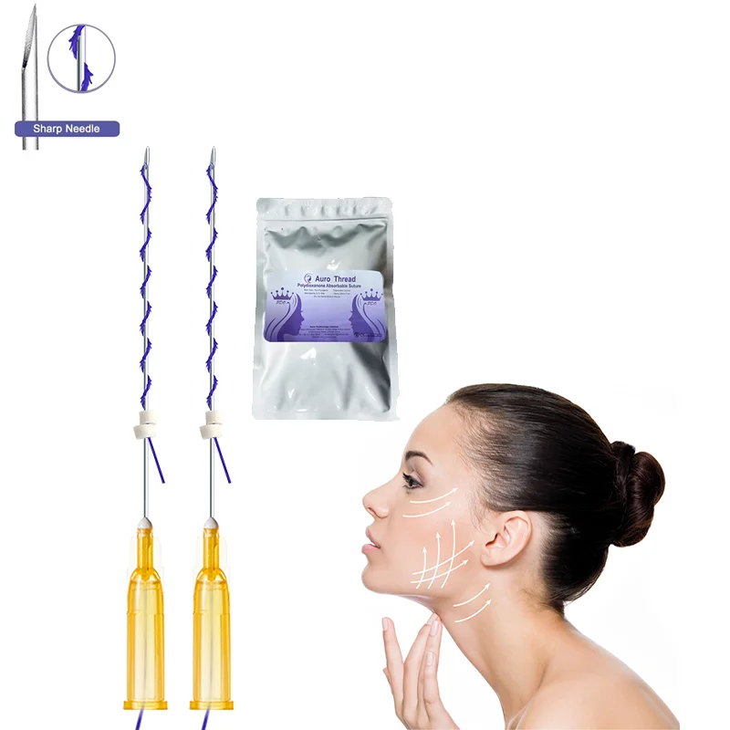 Korea quality skin face lifting barbed small 25G 60mm screw cog mini hilos pdo thread for eye brown lifting