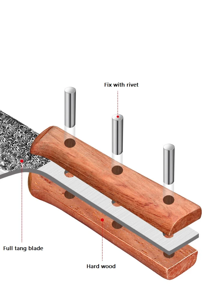 Home kitchen traditional hand forged 5cr15mov cleaver knife butcher for meat bone Chinese Cleaver chopper