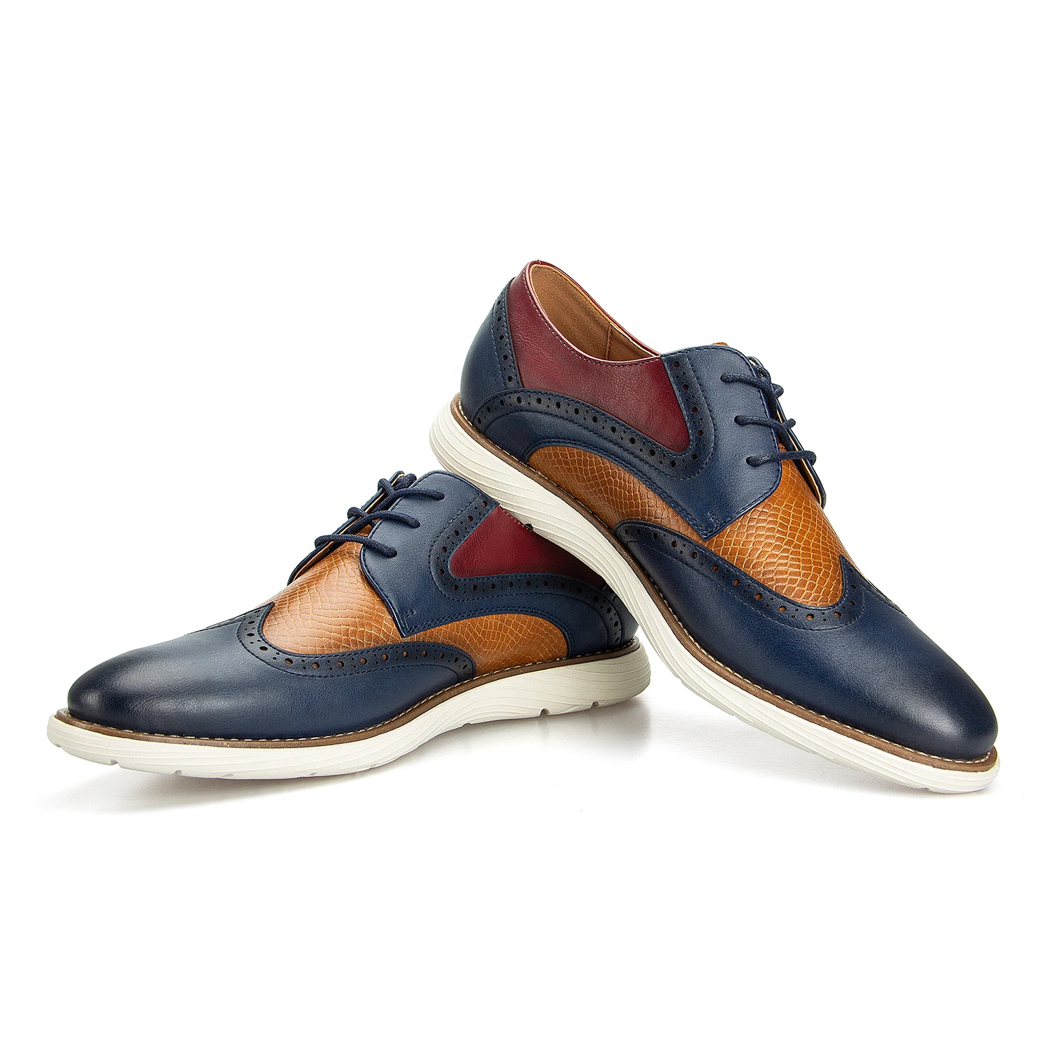 Men Dress Shoes with Genuine Leather in Cap-Toe Classic Oxford Formal Style Shoes for Men