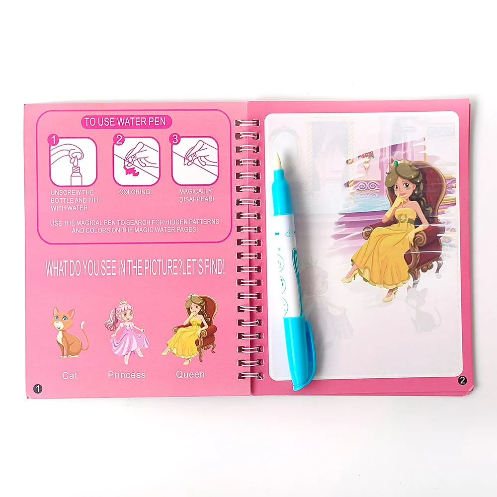 Wholesale custom coloring books for kids early education drawing book cute magic water color book printing
