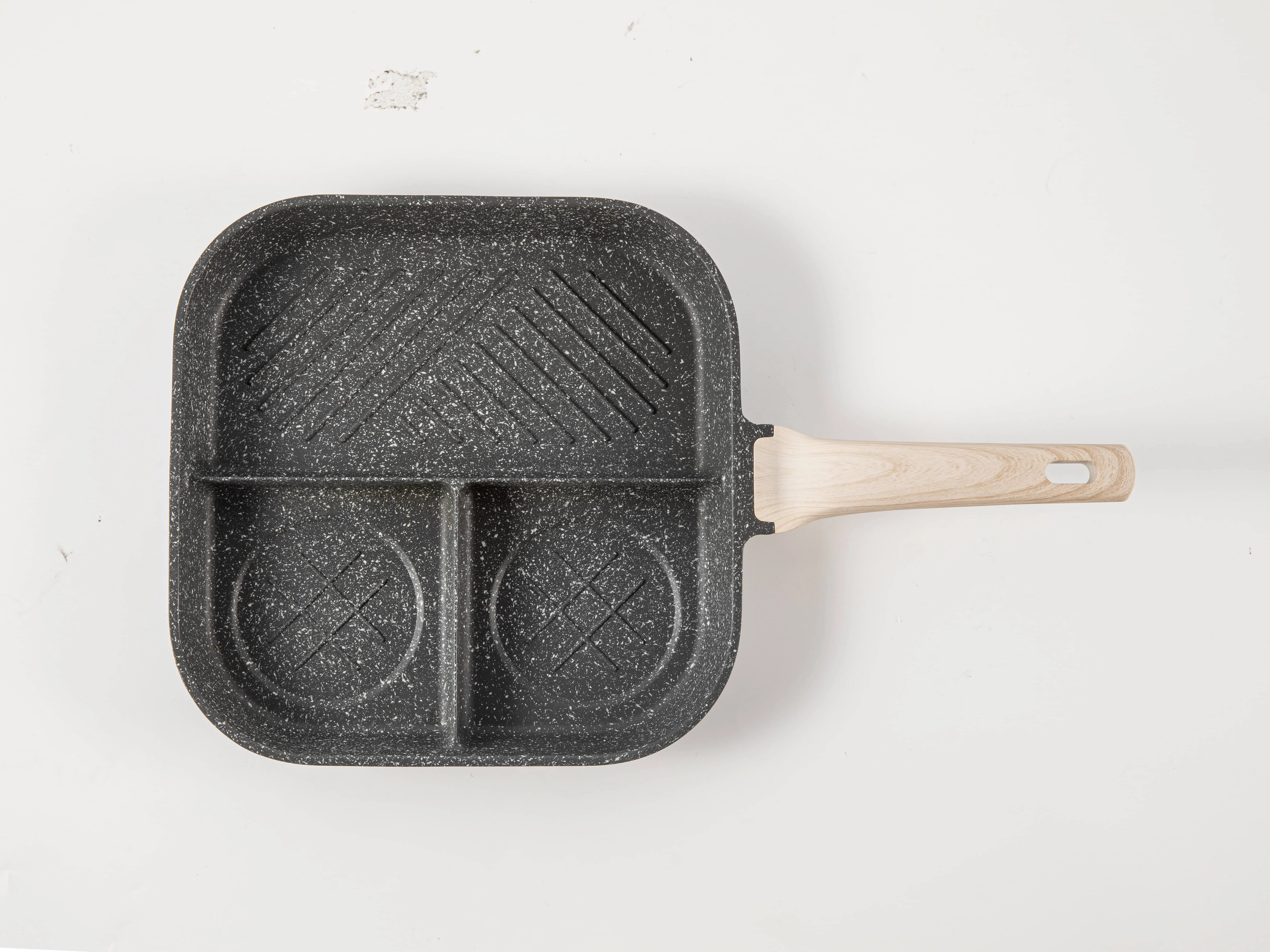 Carote grill pan 3 in 1 Griddle Happy Call pan 3 section divided Desinni Die Casting Grill Pan for stove