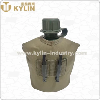 1L oliver green travel canteen with aluminum mug and green bag