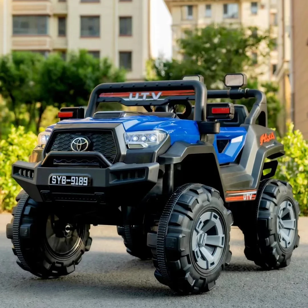 2023 low price 2 seater open doors cars 7yers old automatic 24v plastic police toys car to drive push 8 tyre toy car