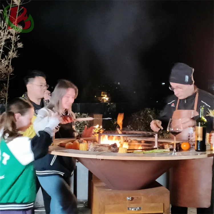 outdoor barbecue grill professional corten steel barbecue grill oven backyard bbq equipment
