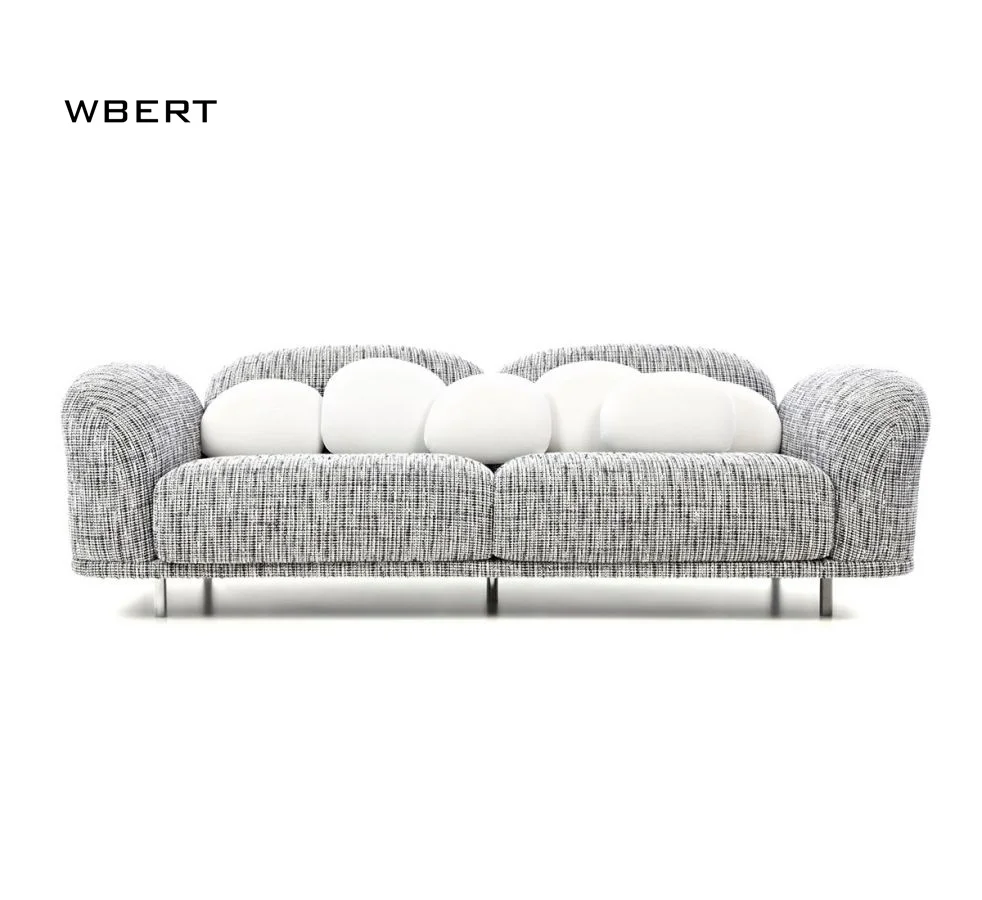 WBERT Modular Sectional Sofa Living Rooms Comfortable White Couch With Chaise
