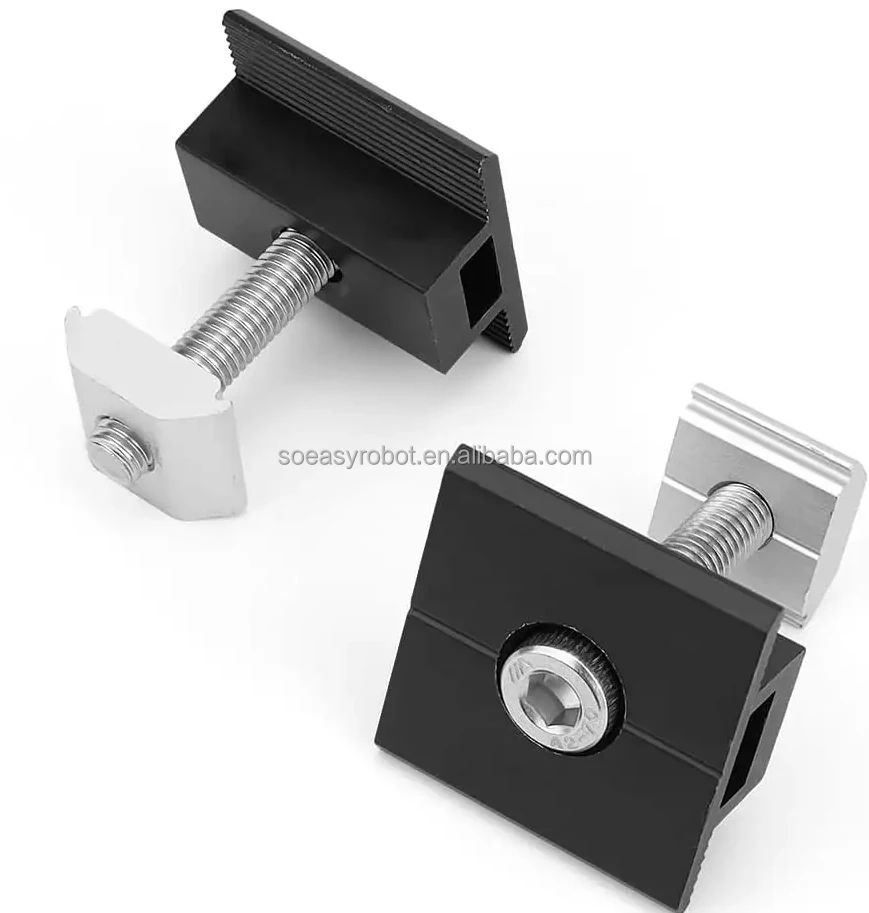 Factory Price Aluminum Black End Clamp Mid Clamp Solar Panel Mounting Clamps