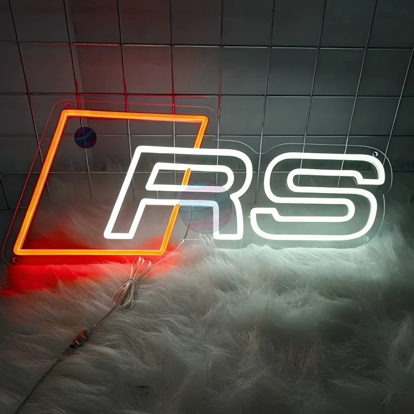 AudiRS neon sign car logo custom neon sign with usb dimmer for 4S store and Audi car market