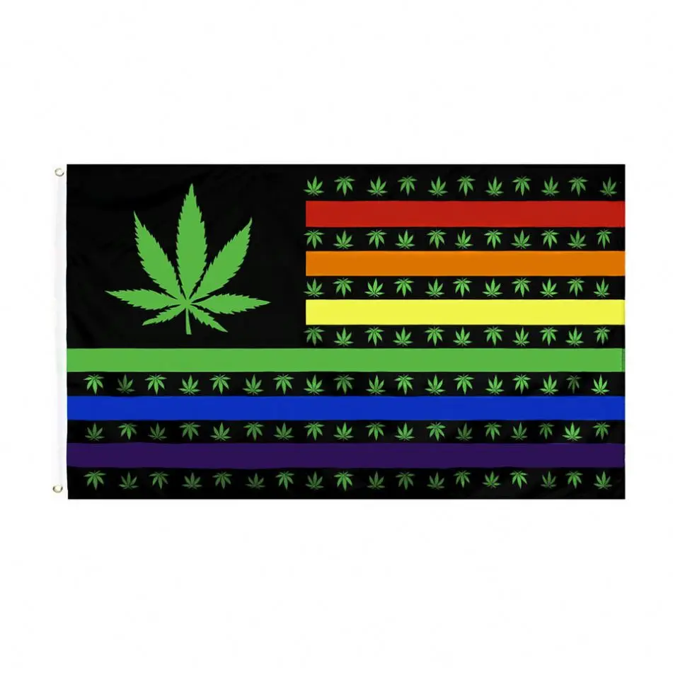 Дешевая цифровая печать 3X5ft с тупым листом Rasta Reggae Flag пользовательский флаг баннер металлические втулки могут быть настроены