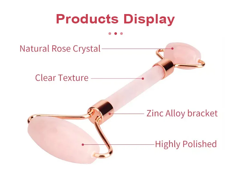 100% Natural Pink Jade Roller Gua Sha Tools Facial Guasha Rodillo De Jade Stone Jade Massage Roller For Body