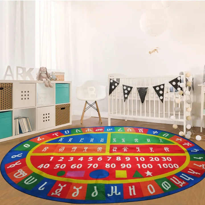 Прямая поставка, Круглый игровой коврик, ABC, цифры, формы и животные, образовательные зоны, коврик
