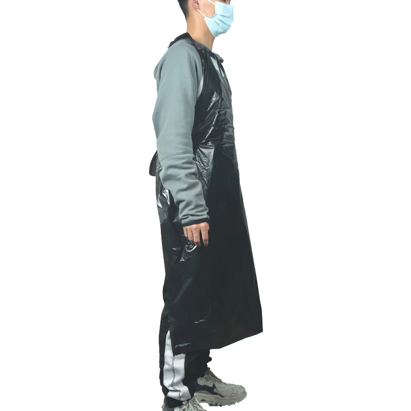 Factory direct selling high quality disposable black plastic apron for hairdresser