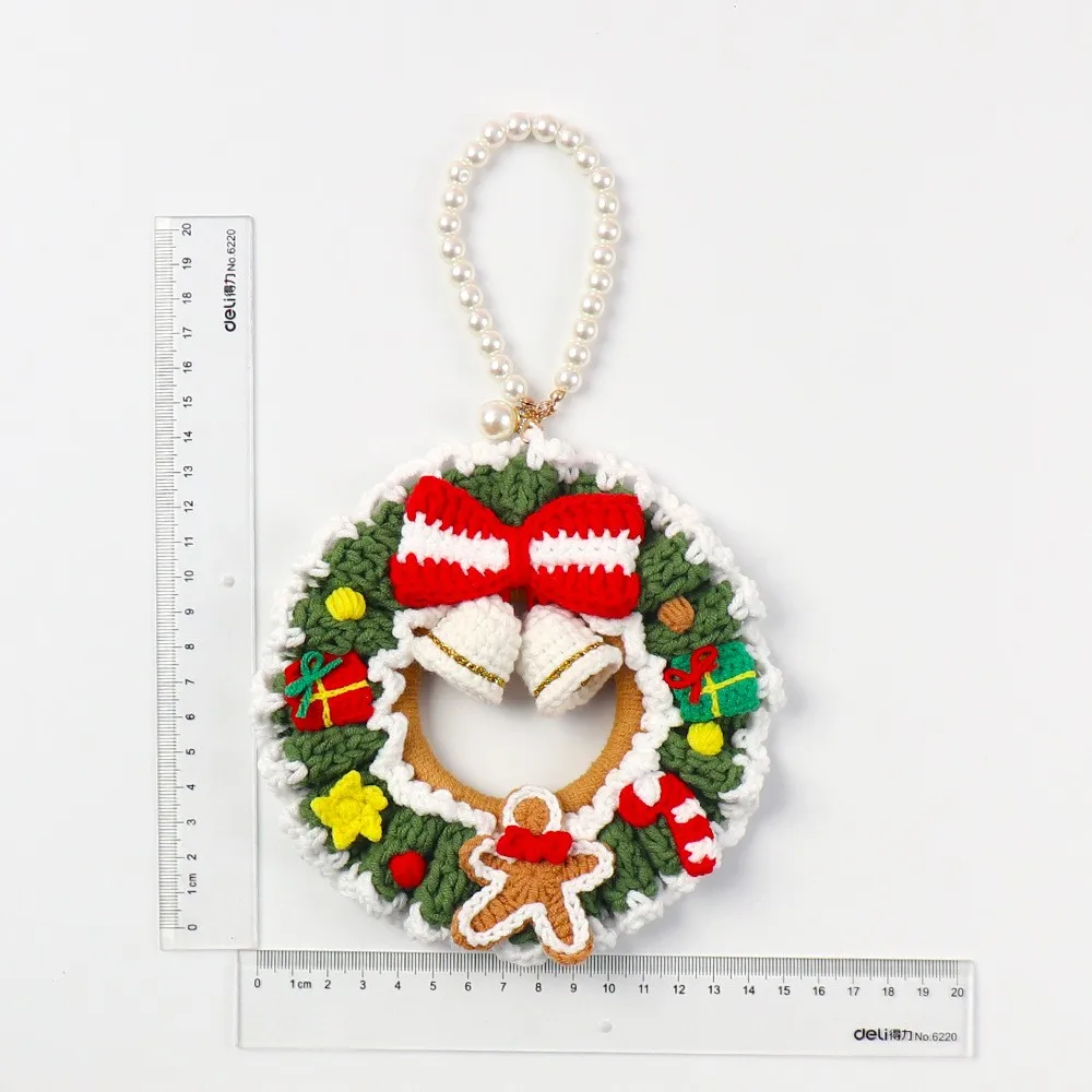 2024 Handmade Circular Flower Wreath crochet Knitted Beautiful Christmas Decoration Christmas Gift