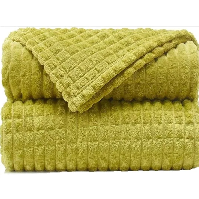 Throw Blankets 200x230cm Olive Green Waffle Blanket Lightweight Flannel Fleece Soft Cozy Perfect forBed Sofa Couch  Gift Blanket