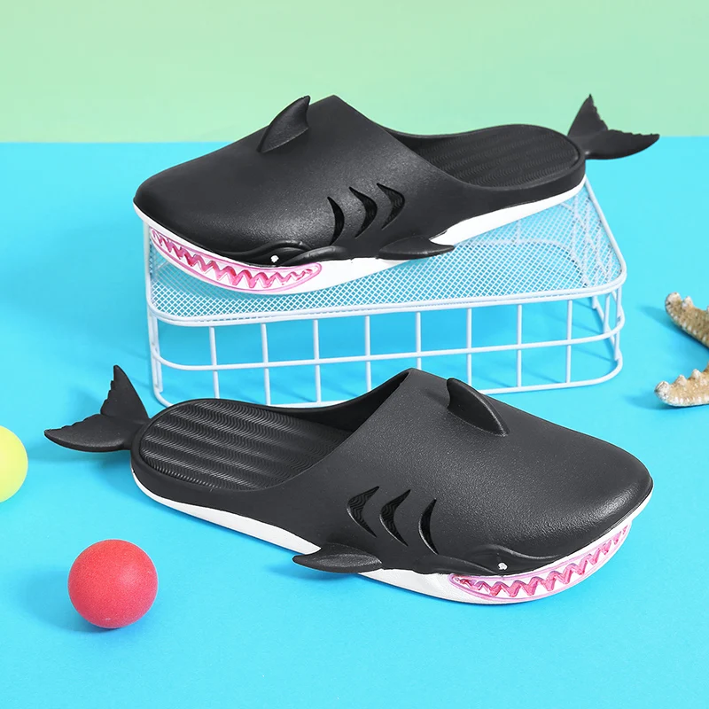 Well-designed three-dimensional shark 2021 sandals fashion slippers couple PVC slippers