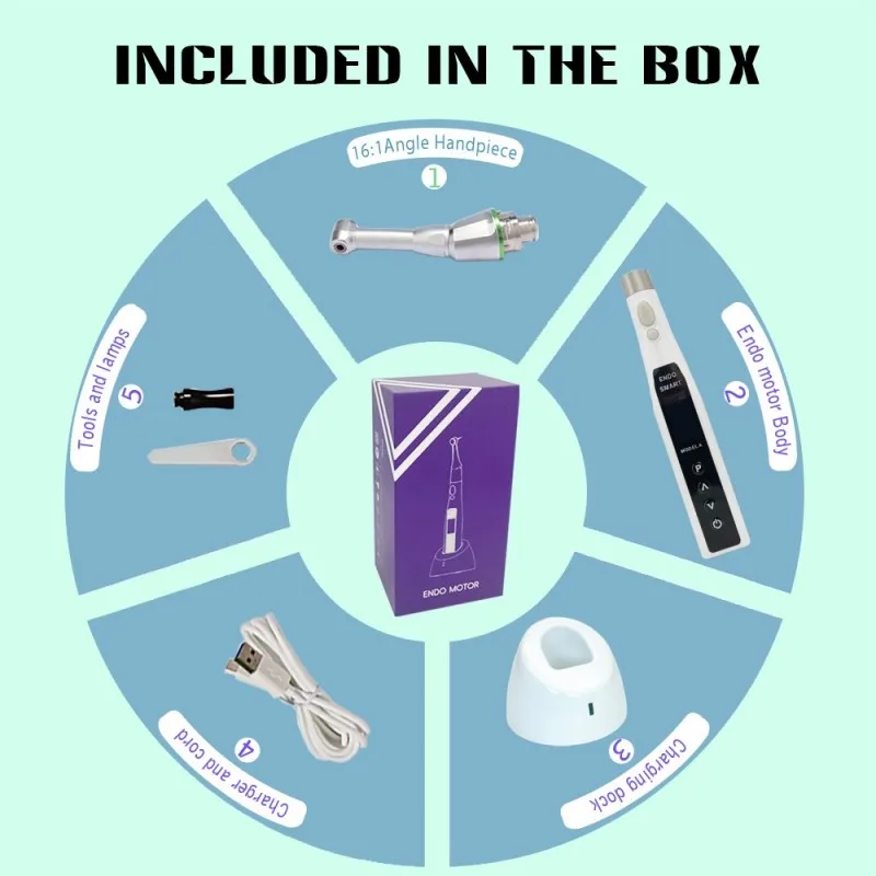 Dental wireless Endo motor with 16:1 Angle Handpiece  Contra Angle Dental Endodontic Equipment Wireless Endodontic Motor