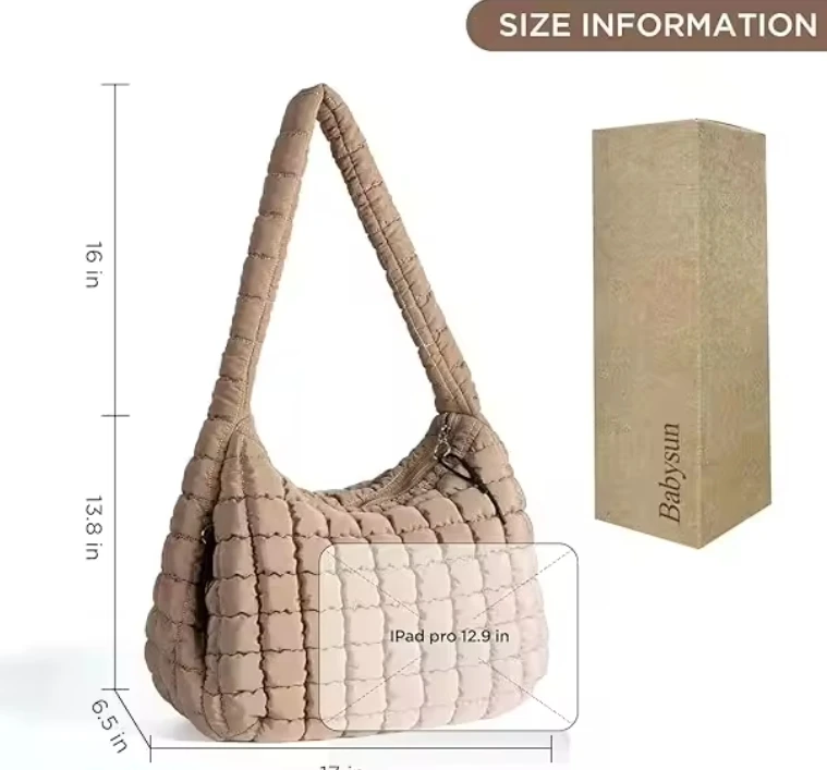 Wholesale Factory Custom New Design Fashion Crossbody Shoulder Bags Puffy Quilted Bag For Women