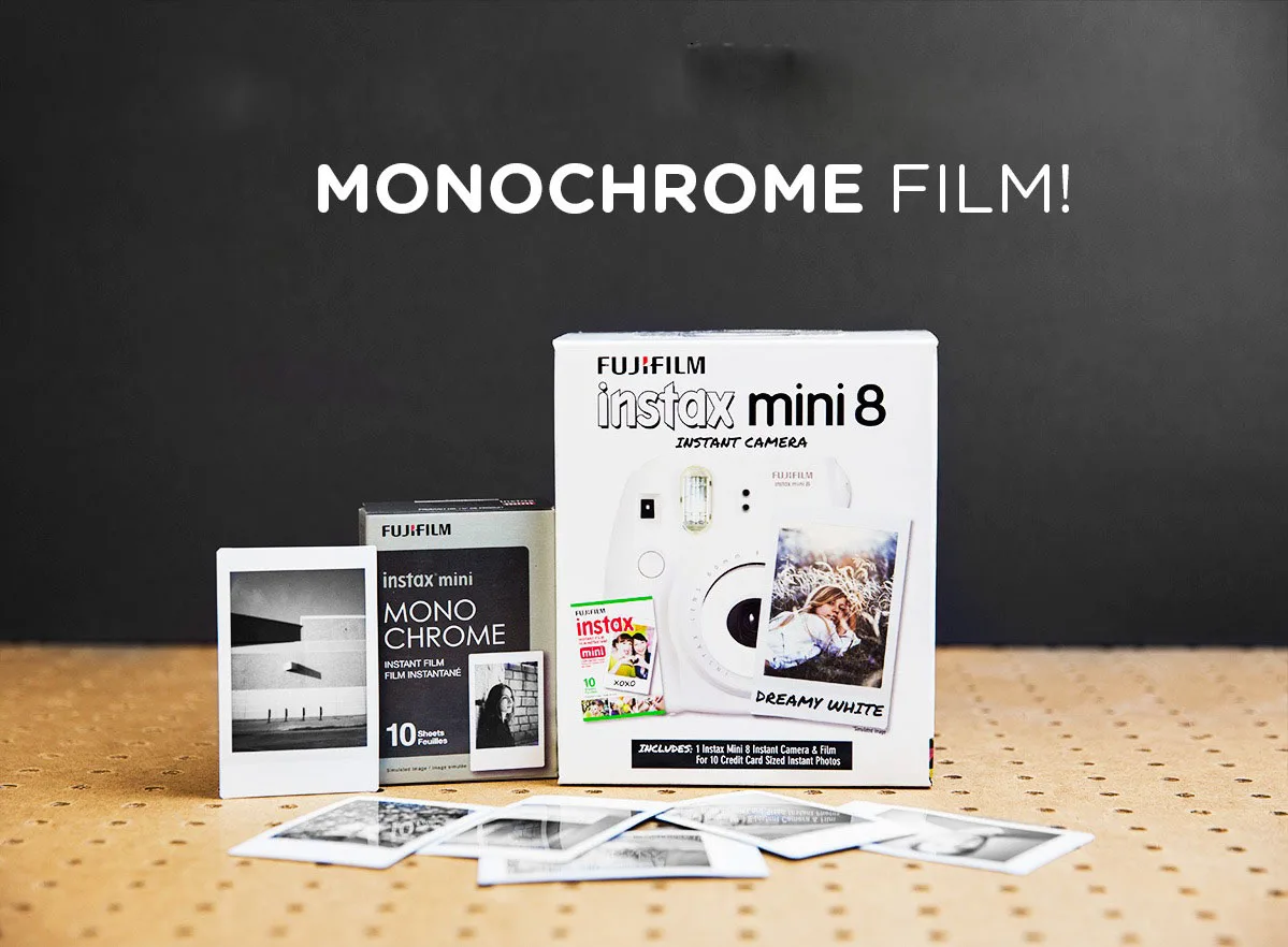 Монохромированная мгновенная пленка Fujifilm instax mini компактный размер 10 листов/упаковка для камер 7s 8 9 25 50s 70 90