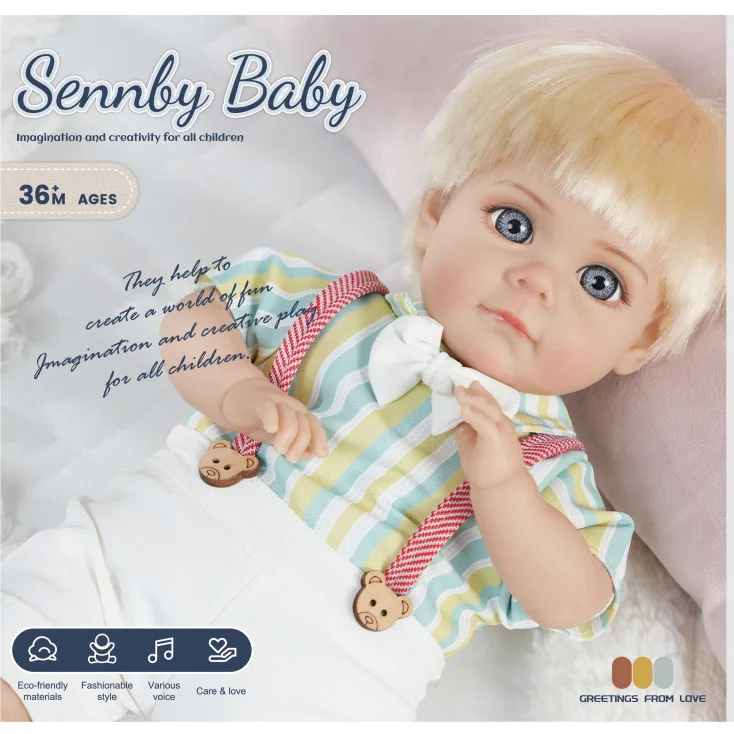 36CM  Doll Reborn Asleep Lifelike Soft Touch Cuddly Baby 3D Skin Art Doll 14-inch
