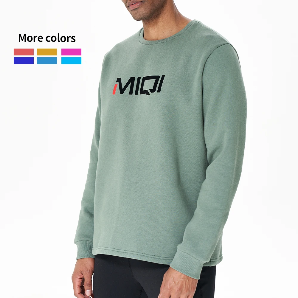 MIQI Fleece Cotton Unisex Womens Men Blank Plain Oversized Heavyweight Hoodies Sweatshirts