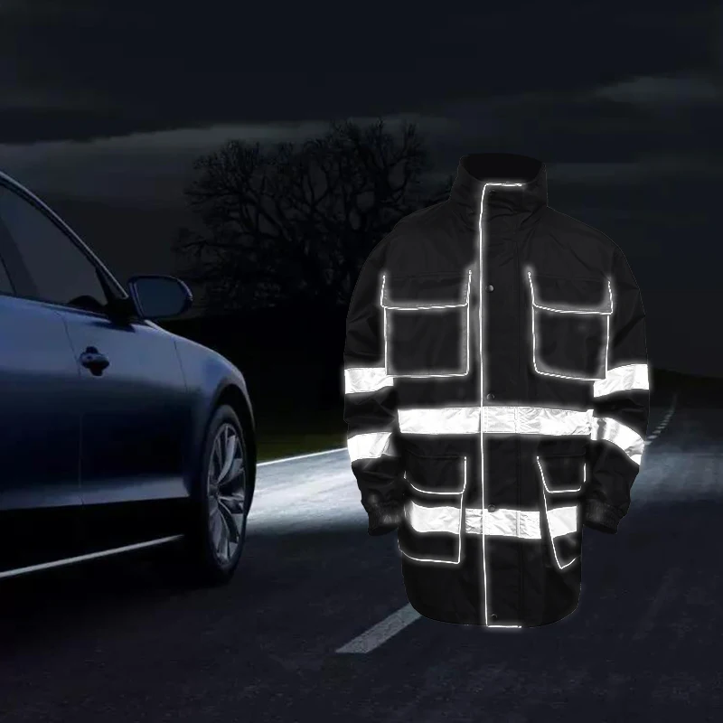 LX Wholesale Construction Winter Reflective Jackets Reflector Safety Jackets With Multiple Pockets