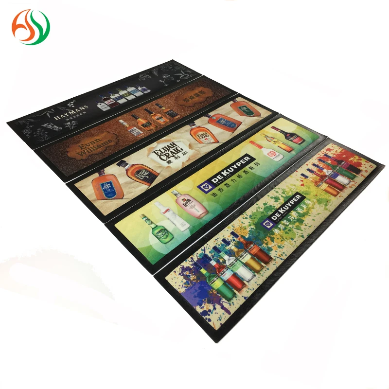 Top Seller Custom Rubber Barmat Branded Nitrile Service Tuborg Bar Mats With Logos