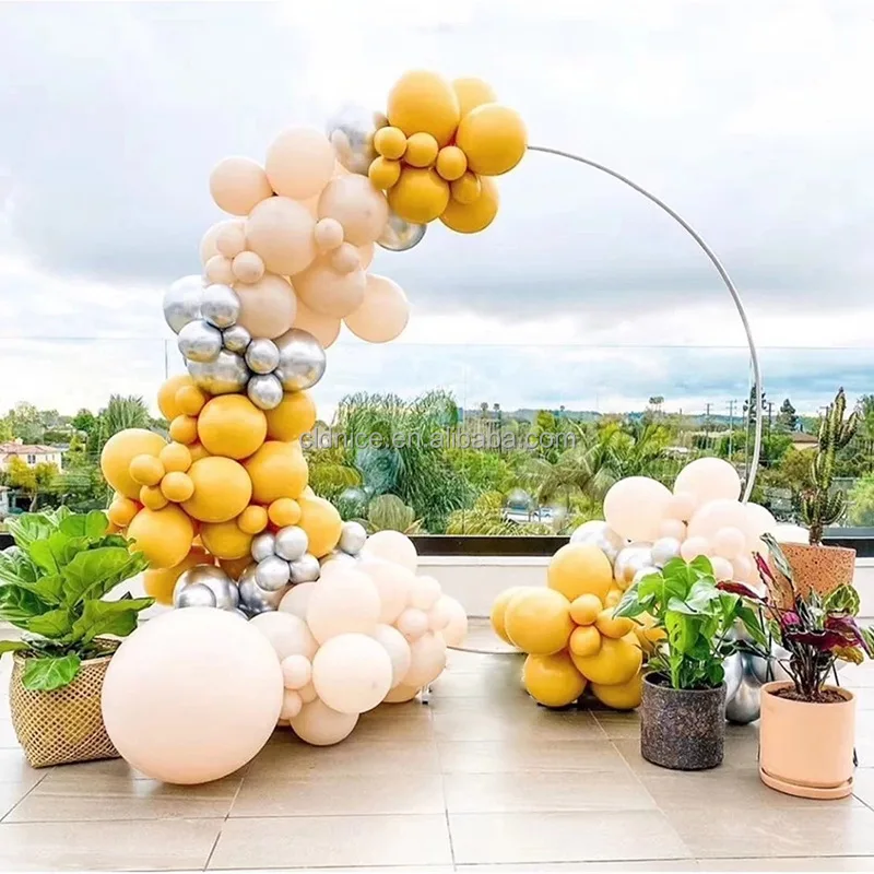 2022 Fashion Wedding Suppliers Round Mesh Circle Backdrop Wedding Arch Stand Round Backdrop Wedding Decoration Flower Wall