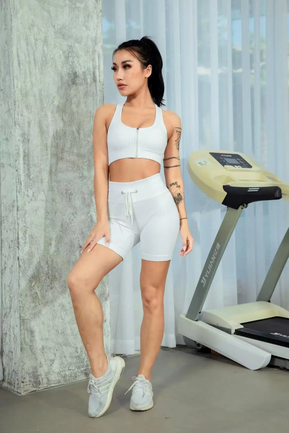 Seamless Candy Color Sports Bra Girls Fitness Apparel Clothing Gym Ribbed Yoga Half Pants Women Yoga Set