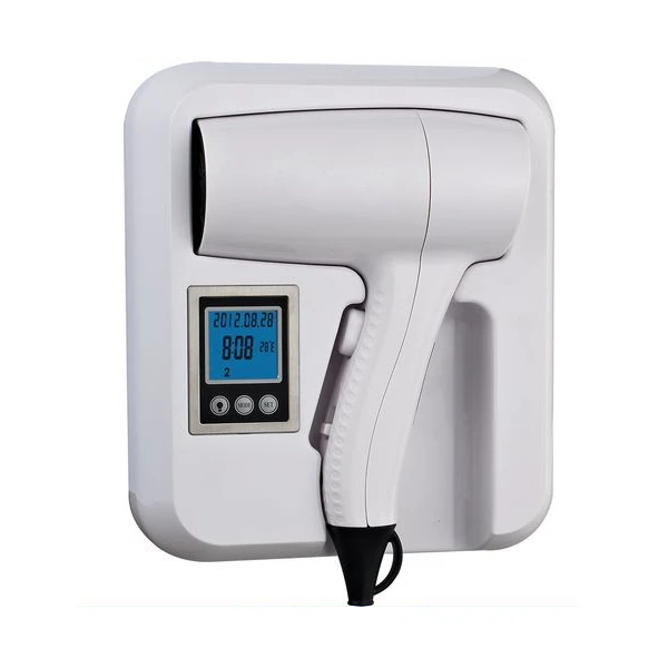 Black Color ABS Plastic 110V 220V Fire Prevention Hotel Bathroom Wall Mounting Hair Dryer with Bracket