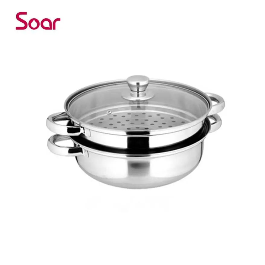 
New product Chinese style stainless steel food steamer Chinese style double pot cooking 