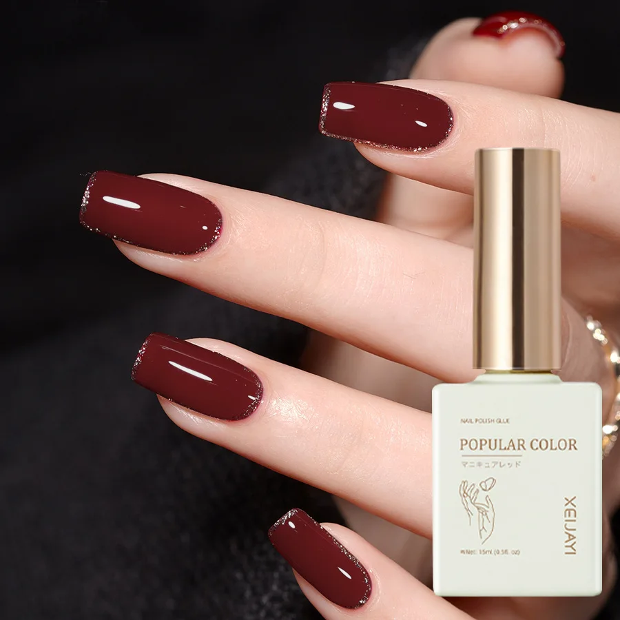 Deep Red Gel Nail Polish 15ml Soak UV LED Gel Nail Art DIY Design Semi Permanent Varnishes For Nails Salon