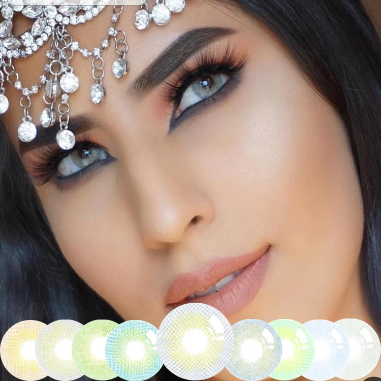 Can make your logo Meetone Aurora  Sky gray cosmetic eyewear natural soft contact lenses