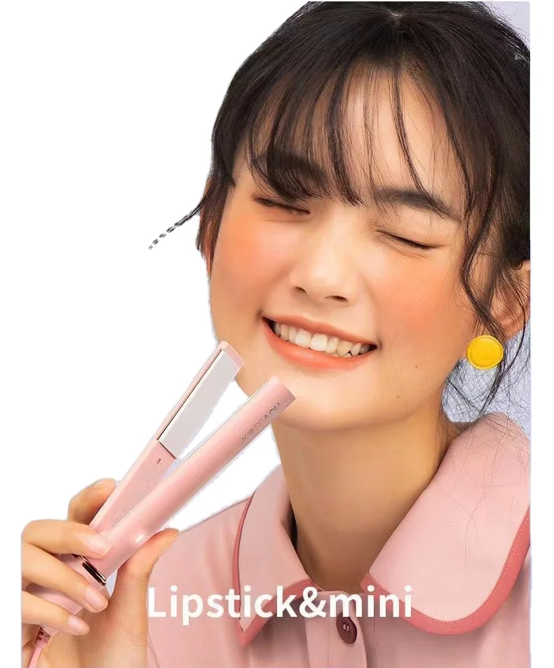 min USB splint size new curling iron floating plate  PTC heater mini hair straightener 2 in 1
