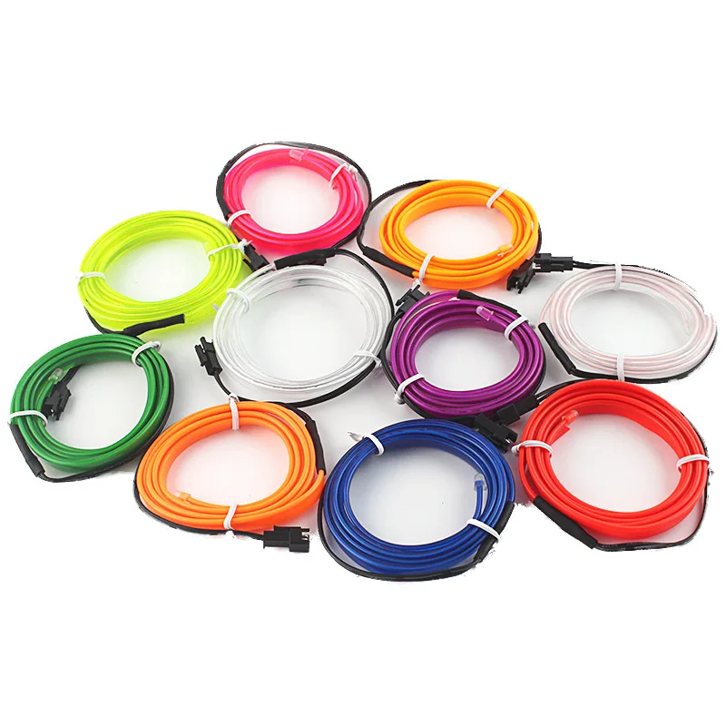 Неоновый холодный автомобильный светящийся электролюминесцентный провод с инвертором 12 В