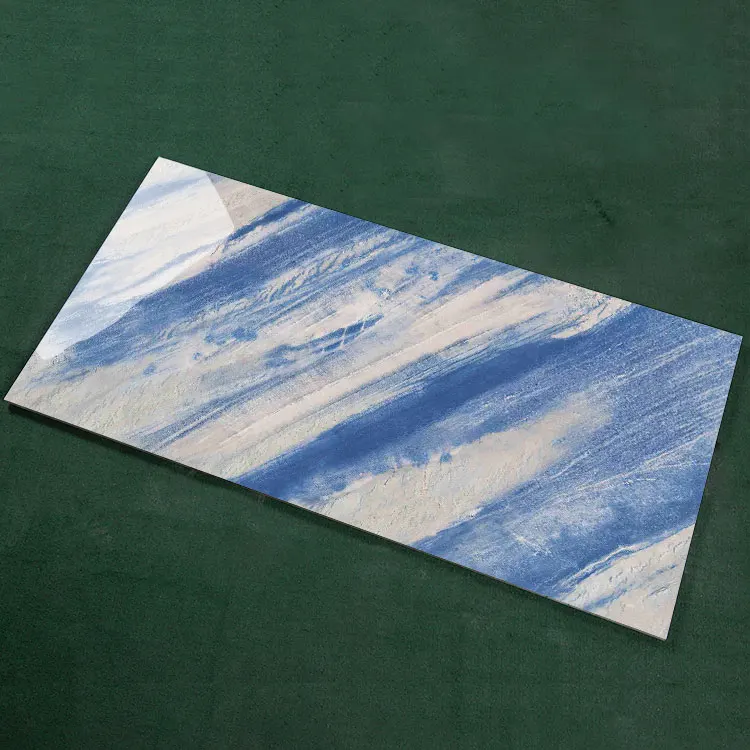 Marble Design Special Blue Color Polished Glazed Full Body Glossy Porcelain 600x1200 Wall and Floor Tiles