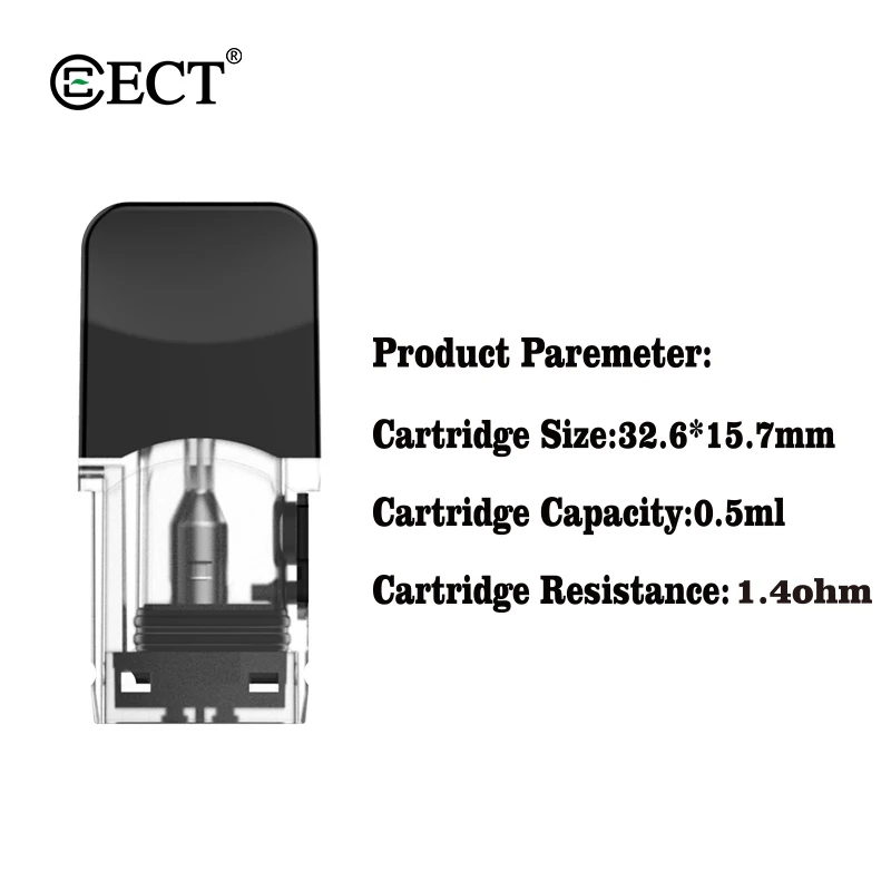 
ECT CBD oil cartridge Robin 0.5ml empty pod rechargeable vape pen 2*1.2mm ceramic pod with 420mah e cig pen 