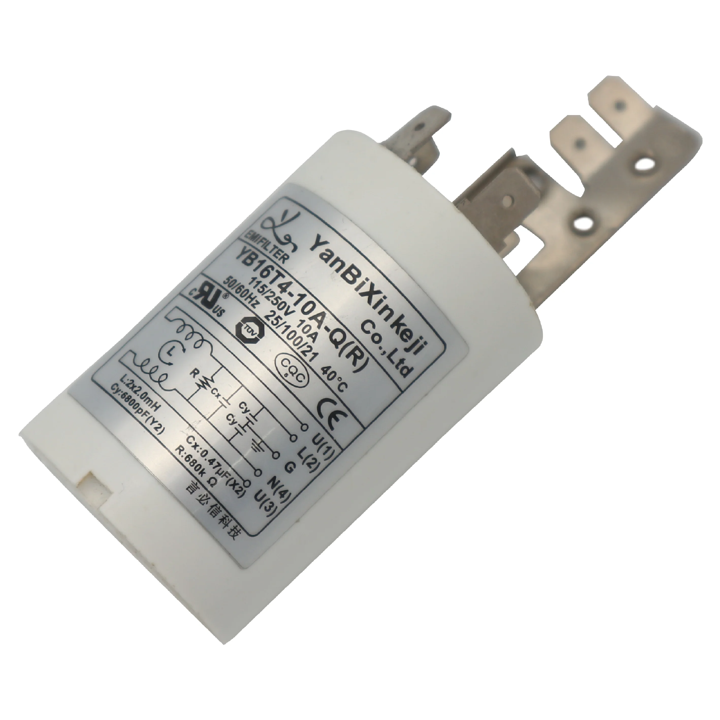 Yanbixin, Китай, линия электропитания, черный пластиковый фильтр EMI EMC для бытовой техники