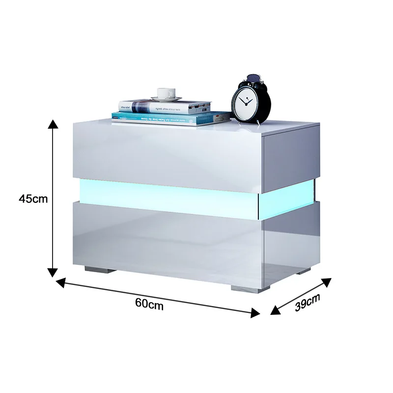 Rgb Led Bedroom Nightstand Coffee Table Magazine Tables Bedside Cabinet Storage Night Stand Bedside Table Night Home Furniture