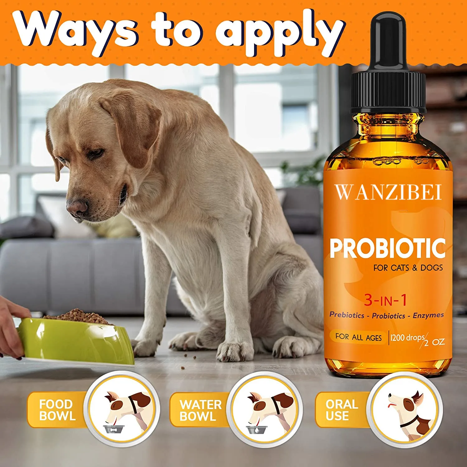 Probiotics for pet - Prebiotics + Digestive Enzyme pro - Diarrhea & Upset Stomach Relief + Gas, Constipation, and Allergy Relief