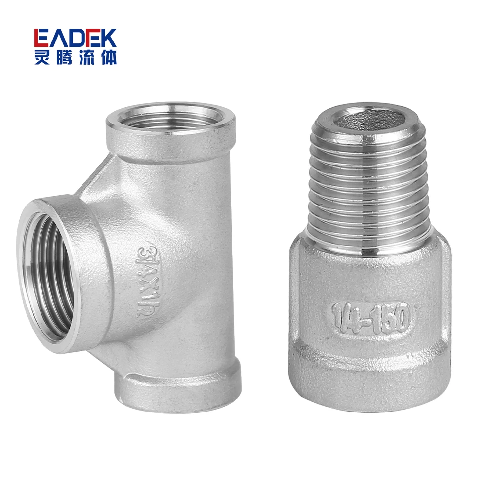 Stainless steel 316 reducing female tee precision casting socket pipe fitting stainless steel