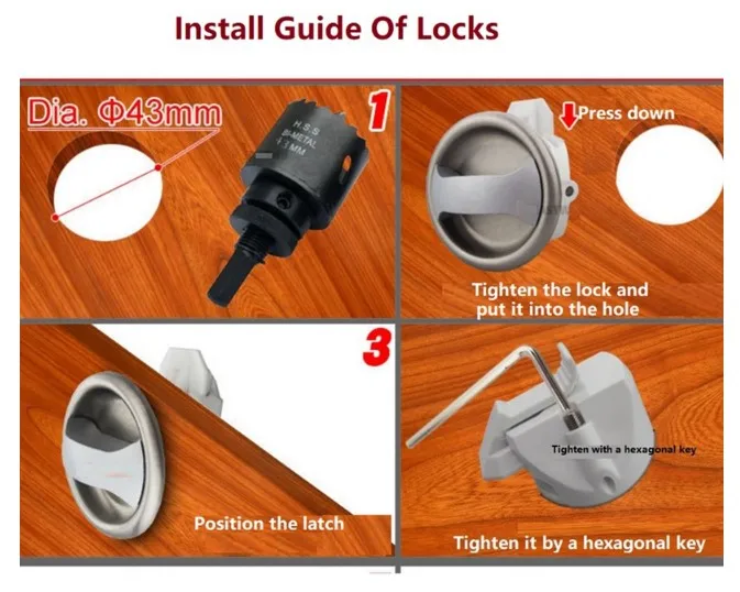 YH1770 Toilet Bathroom Door Lock for RV Caravan